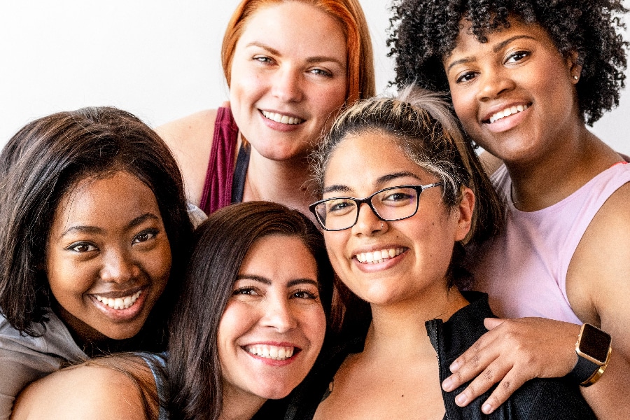 Diverse women coming together