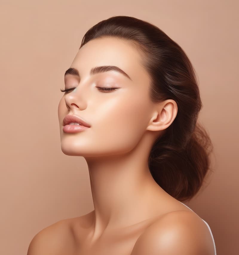 woman with her eyes closed and head tilted up